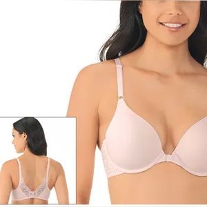 Vanity Fair Bra: Flattering Lift Front-Close Full-Coverage Pink Bra size 38D